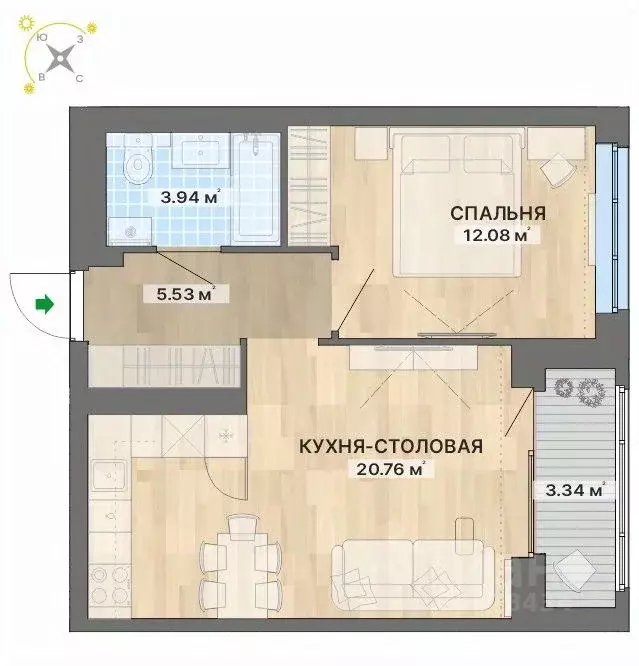 1-к кв. Свердловская область, Екатеринбург пер. Ударников, 33 (45.65 ... - Фото 0