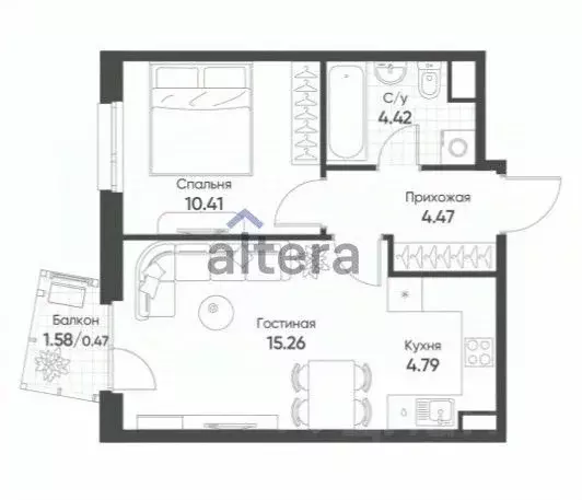 1-к кв. Татарстан, Казань ул. Гаврилова, 5 (40.0 м) - Фото 1