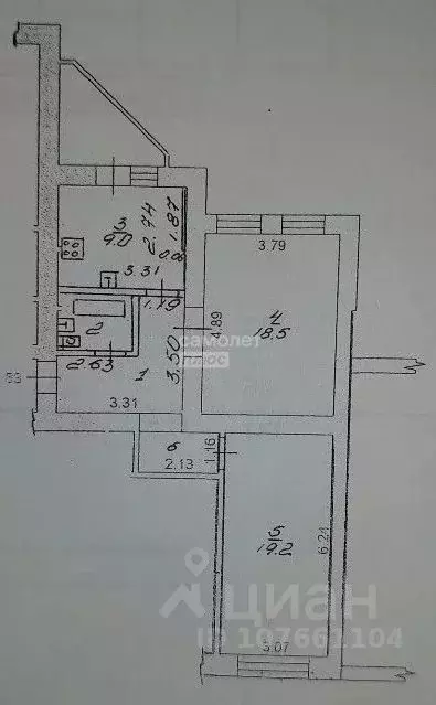 2-к кв. Липецкая область, Липецк просп. Победы, 71 (60.0 м) - Фото 2