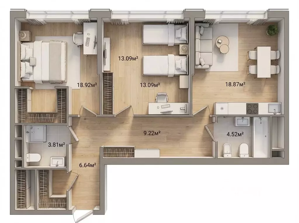 3-к кв. Москва Шмитовский проезд, 39к6 (80.0 м) - Фото 1