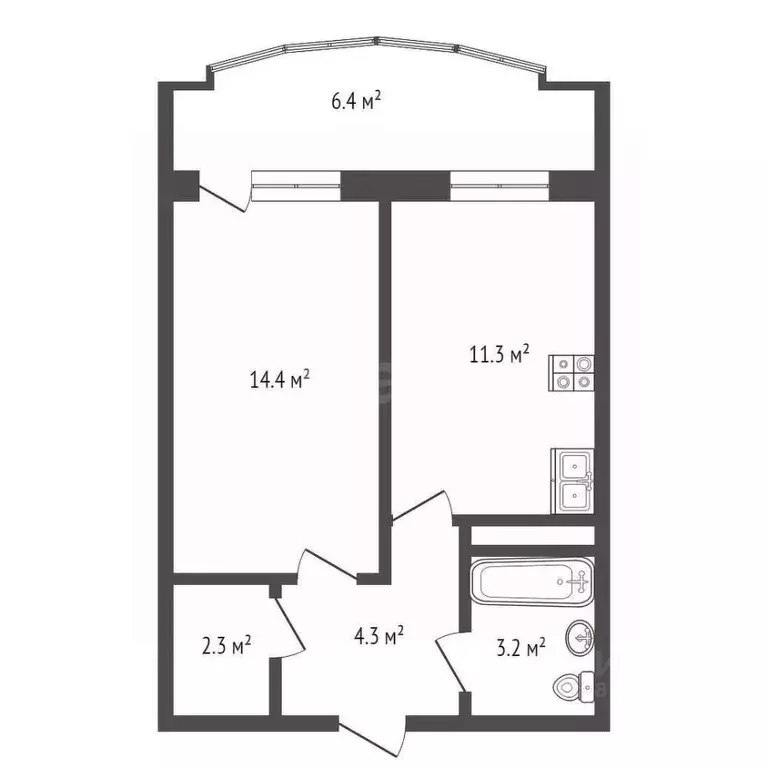 1-к кв. Оренбургская область, Оренбург ул. Черепановых, 40 (41.9 м) - Фото 2