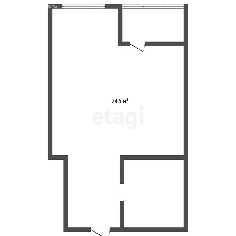 Квартира-студия: Воронеж, улица Загоровского, 1 (29 м) - Фото 1