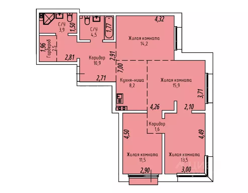 4-к кв. Иркутская область, Иркутск Култукская ул., 16 (87.7 м) - Фото 2