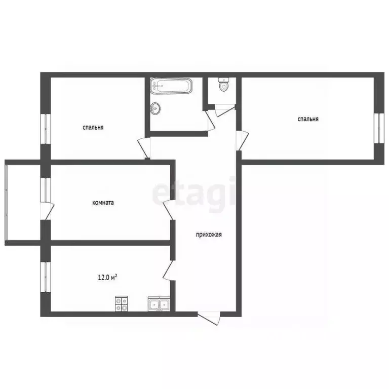 3-к кв. Владимирская область, Муром Кленовая ул., 36 (70.5 м) - Фото 2