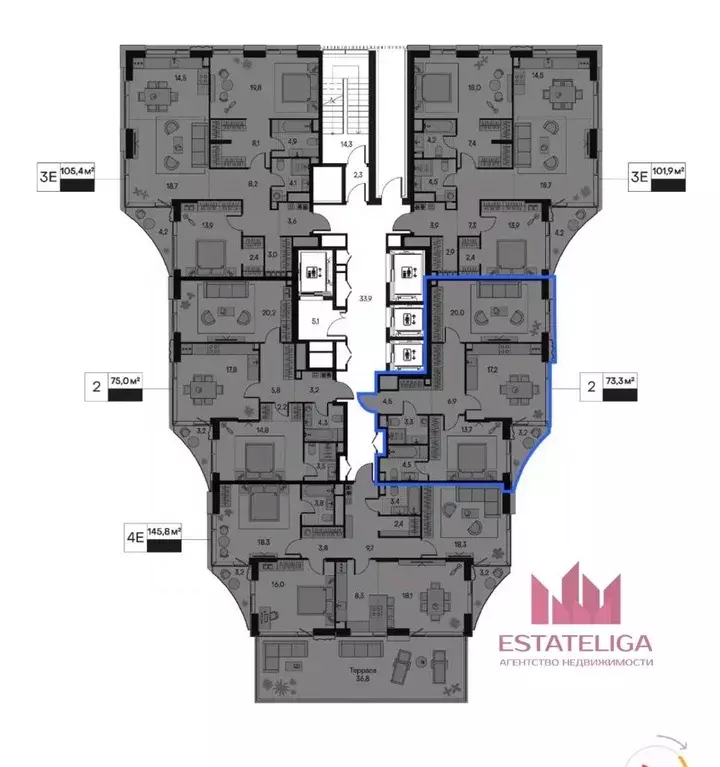 2-к кв. Москва бул. Чкаловский, 6к1 (71.0 м) - Фото 2
