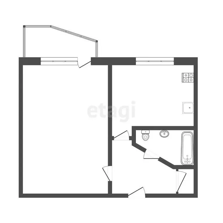 1-комнатная квартира: Дмитров, микрорайон имени А.М. Маркова, 12 (29 ... - Фото 1