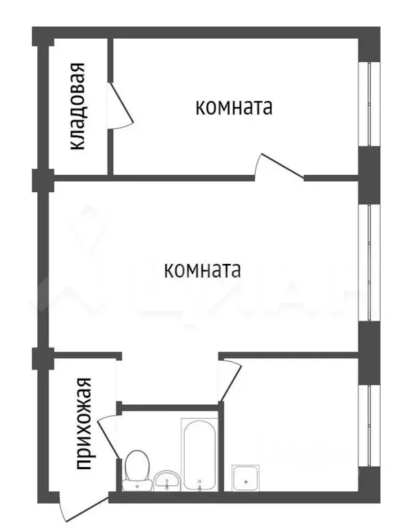 2-к кв. Красноярский край, пос. Солнечный ул. Гвардейская, 23 (46.0 м) - Фото 2