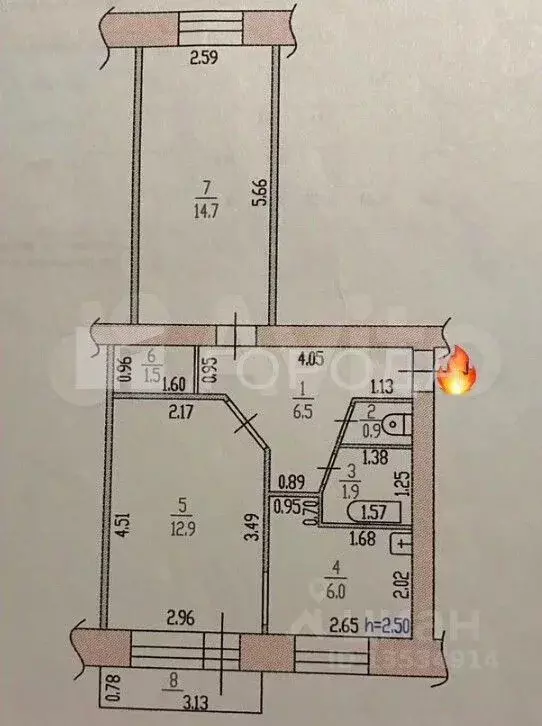 2-к кв. Алтайский край, Барнаул ул. Георгия Исакова, 131А (45.1 м) - Фото 2