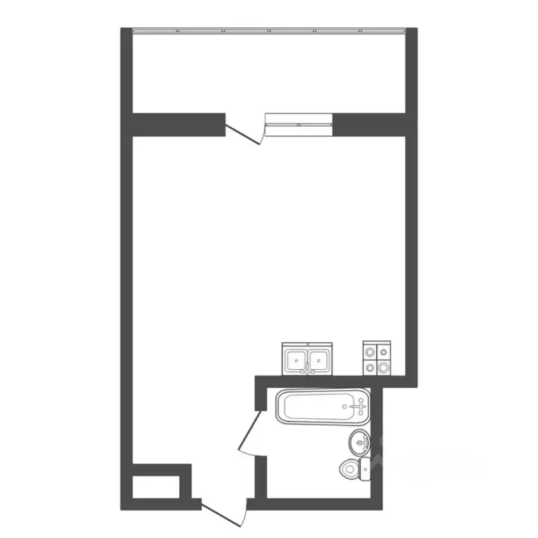 Студия Тюменская область, Тюмень Ставропольская ул., 1в (21.4 м) - Фото 2