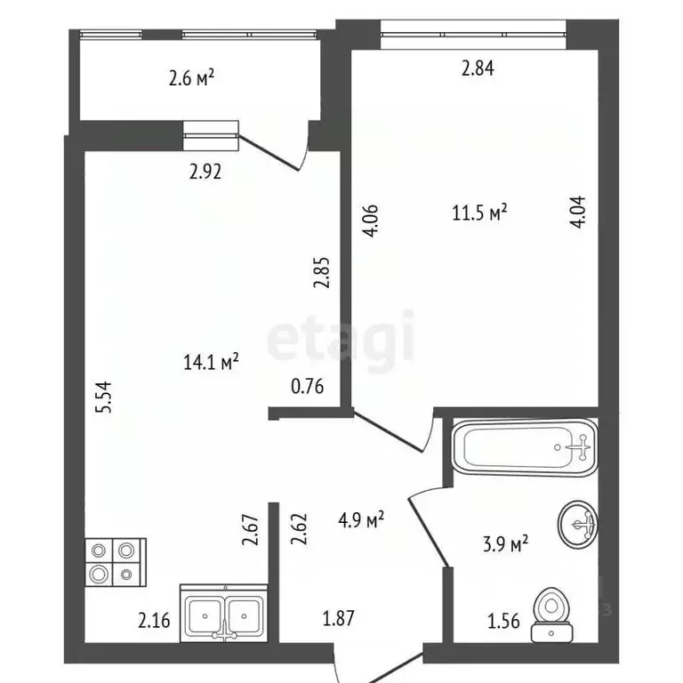 1-к кв. Санкт-Петербург пос. Парголово, ул. Новокузнецкая, 8 (34.4 м) - Фото 2