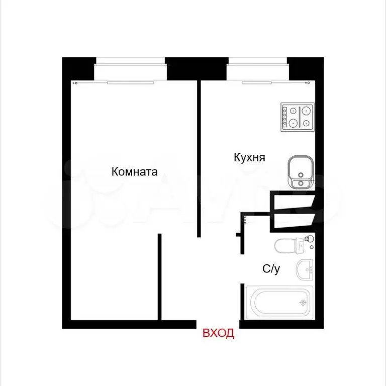 1-к. квартира, 23 м, 5/5 эт. - Фото 0