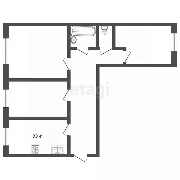 3-к кв. Московская область, Дубна ул. Попова, 2 (61.7 м) - Фото 2