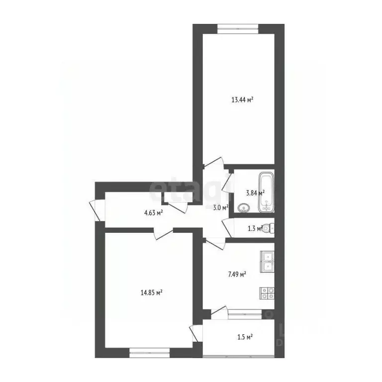 2-к кв. Мордовия, Саранск ул. Марины Расковой, 16 (48.7 м) - Фото 1