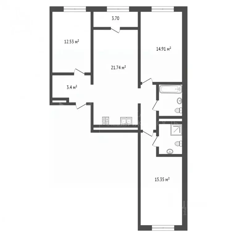 3-к кв. Тюменская область, Тюмень ул. Анатолия Клиндюка, 6 (81.9 м) - Фото 1