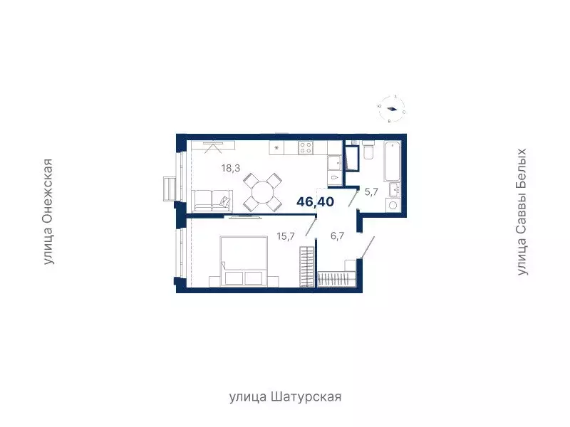 1-комнатная квартира: Екатеринбург, жилой район Южный, жилая ... - Фото 0