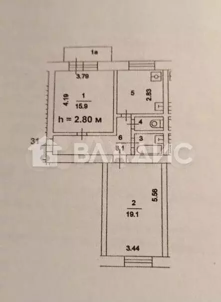 2-к. квартира, 56 м, 5/6 эт. - Фото 0