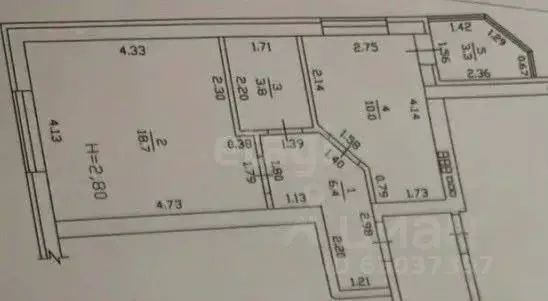 1-к кв. Краснодарский край, Горячий Ключ ул. Герцена, 52Г (38.9 м) - Фото 2