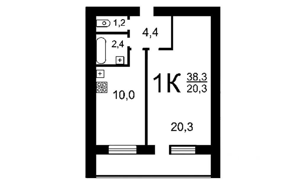 1-к кв. Тульская область, Тула Красноармейский просп., 26 (31.9 м) - Фото 1