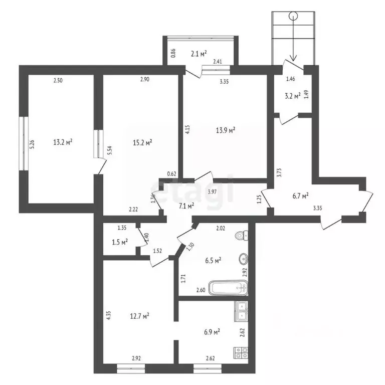 4-к кв. Крым, Евпатория ул. Некрасова, 57 (79.1 м) - Фото 2