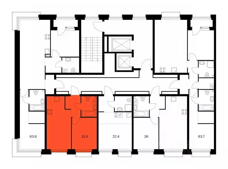 1-к кв. Татарстан, Казань Сиберово жилой комплекс, 2 (33.6 м) - Фото 2