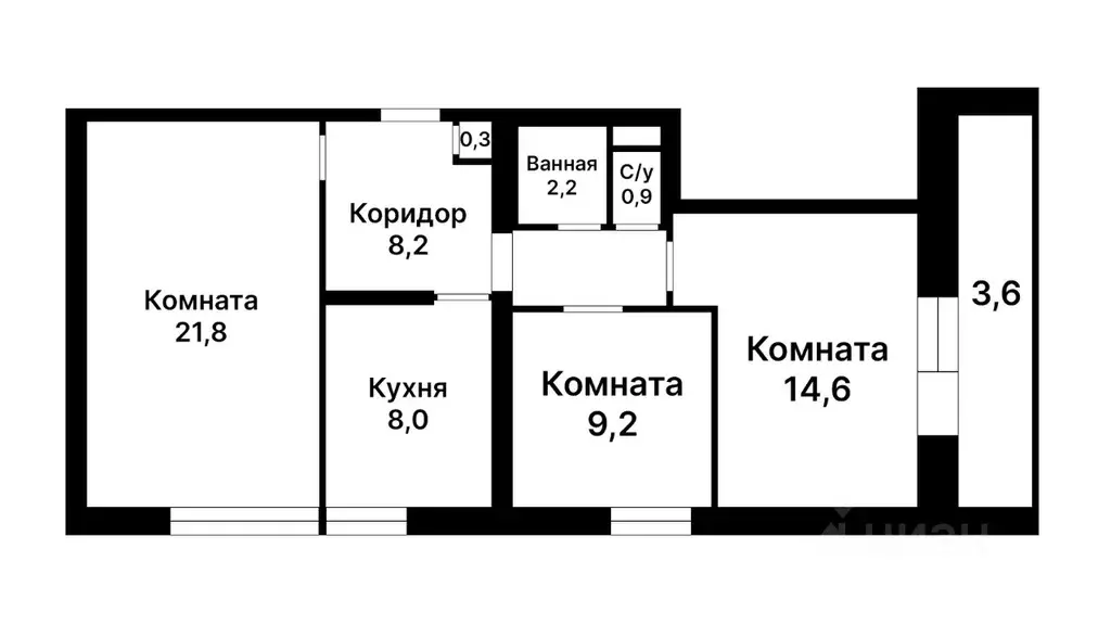 3-к кв. Москва ул. Фридриха Энгельса, 7-21 (66.1 м) - Фото 1