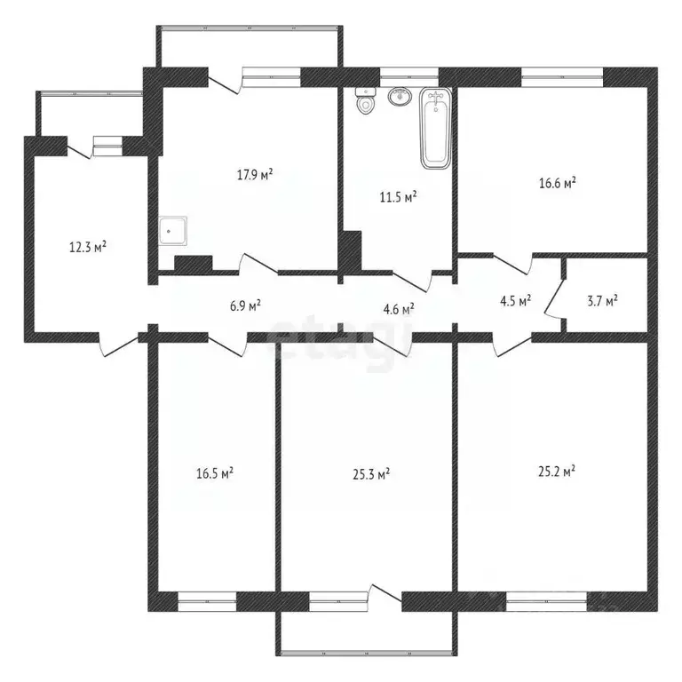 4-к кв. Красноярский край, Красноярск Ястынская ул., 2Ж (145.0 м) - Фото 1