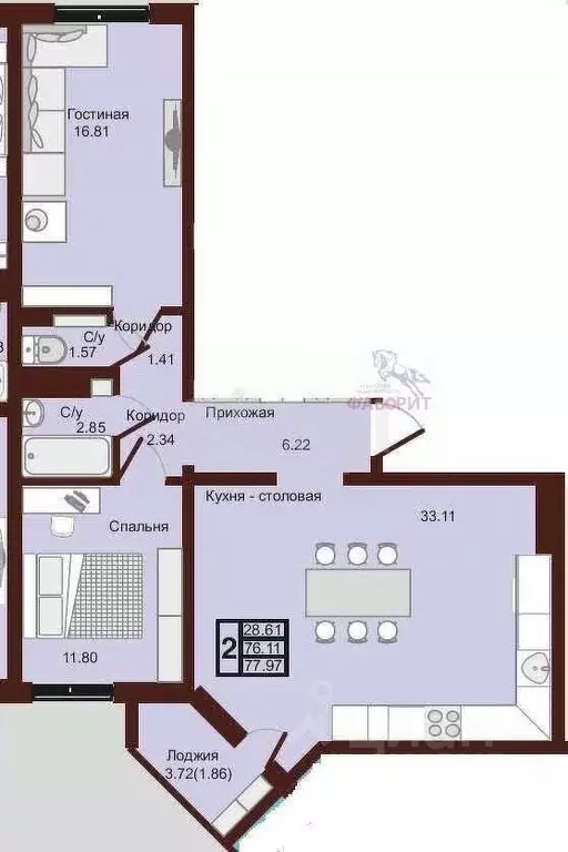 2-к кв. Оренбургская область, Оренбург Красный городок мкр,  (77.97 м) - Фото 1