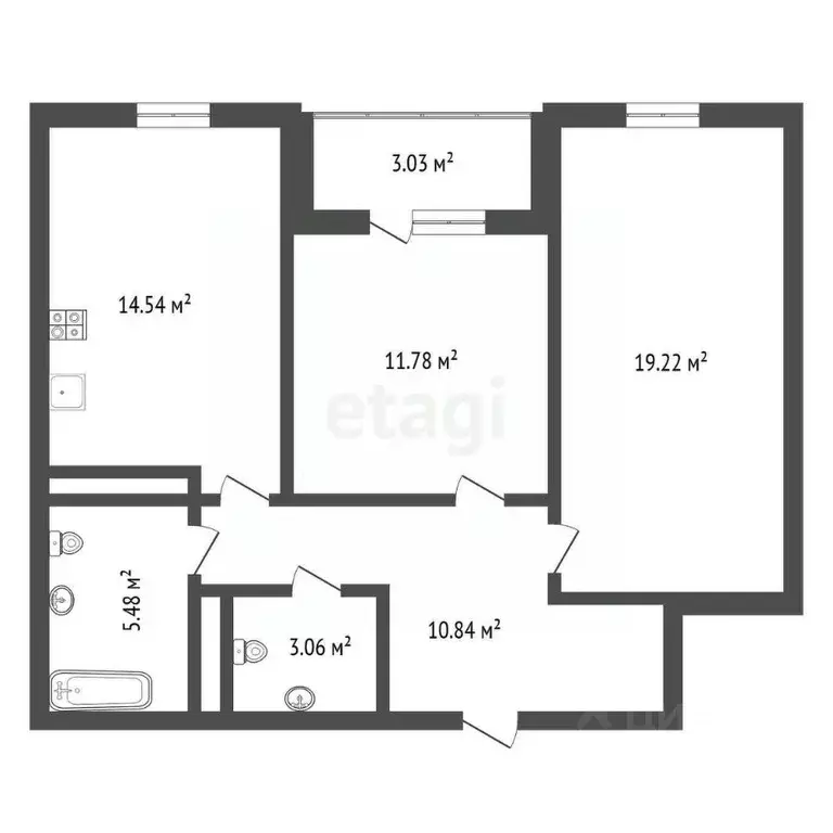 2-к кв. Воронежская область, Воронеж ул. Ломоносова, 116В (66.9 м) - Фото 1