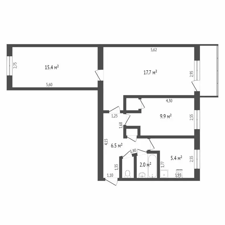 3-комнатная квартира: Ишим, улица 8 Марта, 20 (56.7 м) - Фото 0