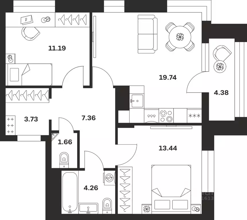 2-к кв. Тульская область, Тула городской округ, с. Осиновая Гора ул. ... - Фото 1