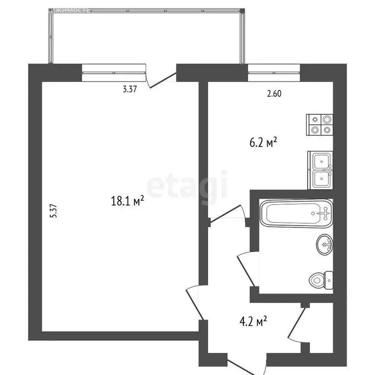 1-комнатная квартира: Вологда, проспект Победы, 99 (34.2 м) - Фото 1