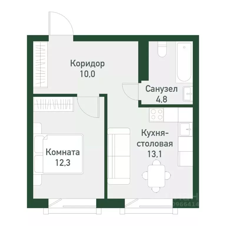 1-к кв. Челябинская область, Челябинский городской округ, пос. ... - Фото 0