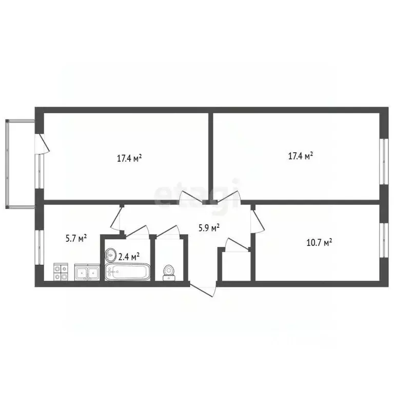 3-к кв. Крым, Керчь ул. Вишневая, 1 (61.8 м) - Фото 2