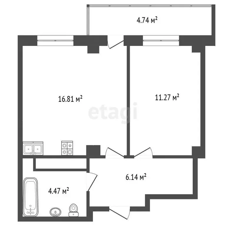 1-комнатная квартира: деревня Патрушева, улица Фёдора Достоевского, 24 ... - Фото 1