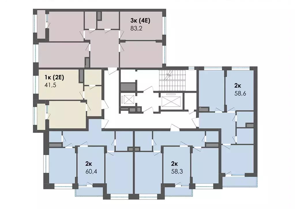 2-к кв. Воронежская область, Воронеж бул. Содружества, 1 (58.6 м) - Фото 2