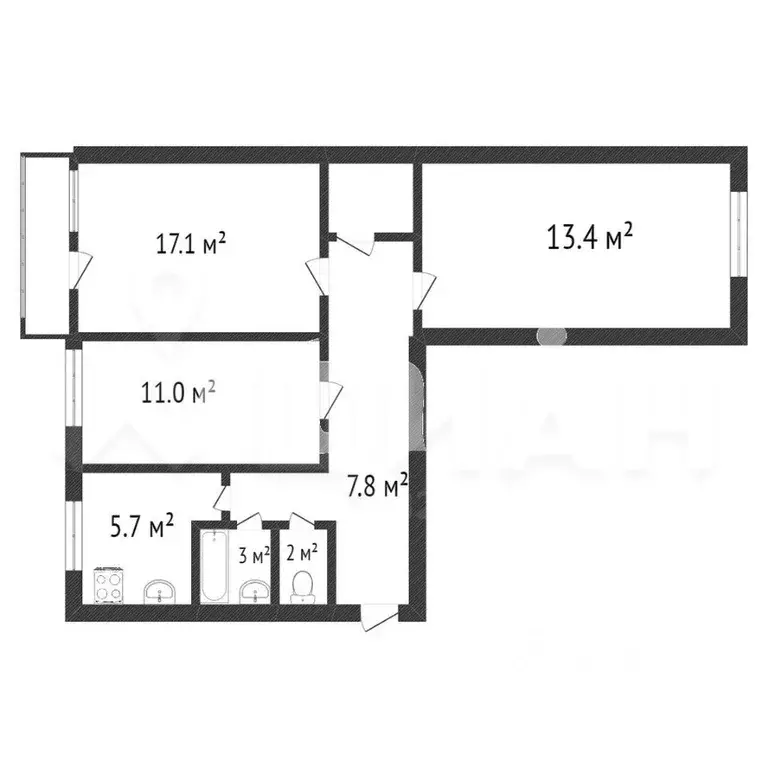 3-к кв. Красноярский край, Красноярск ул. Щорса, 9 (60.1 м) - Фото 0