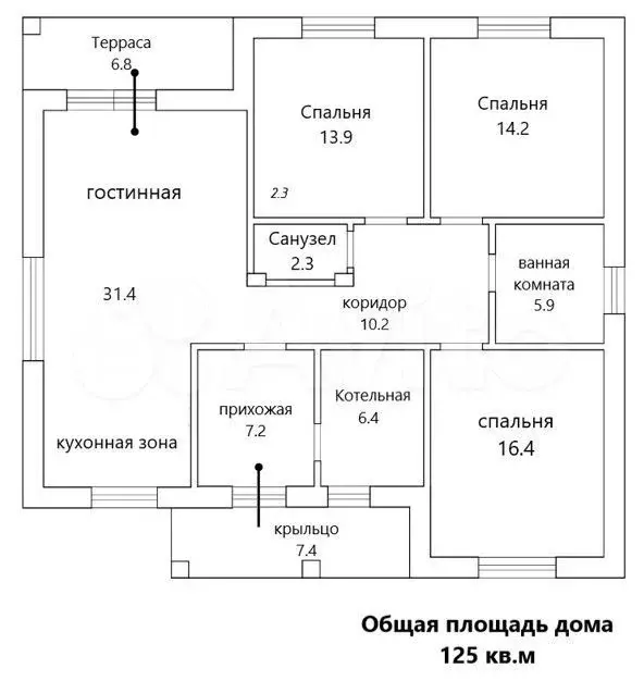 Дом 125 м на участке 10 сот. - Фото 0