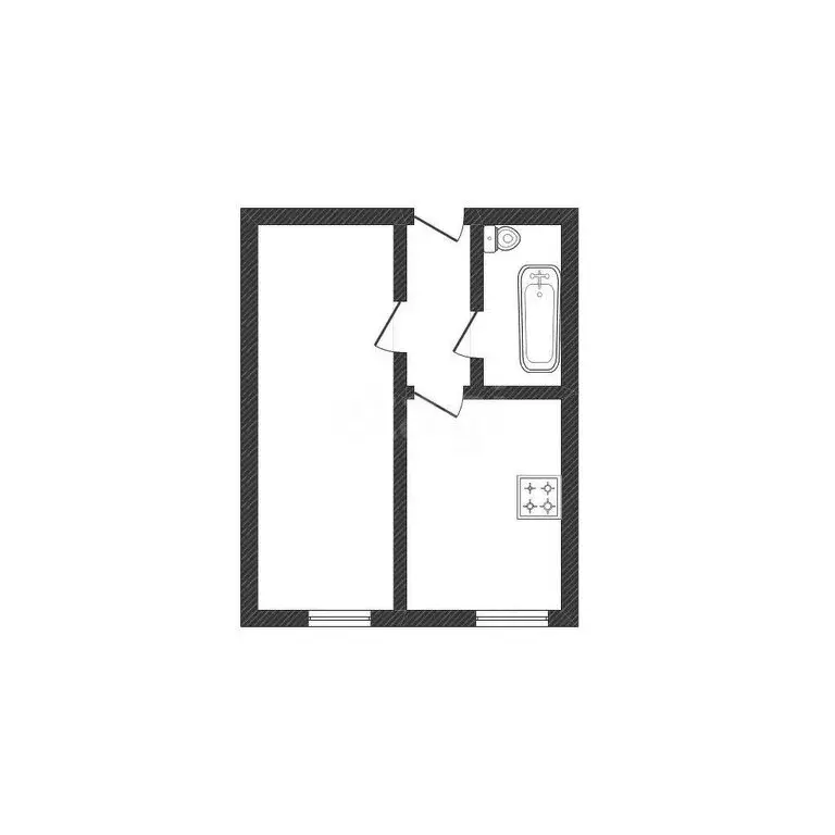 1-комнатная квартира: Вейделевка, улица Мира, 67А (29.2 м) - Фото 1