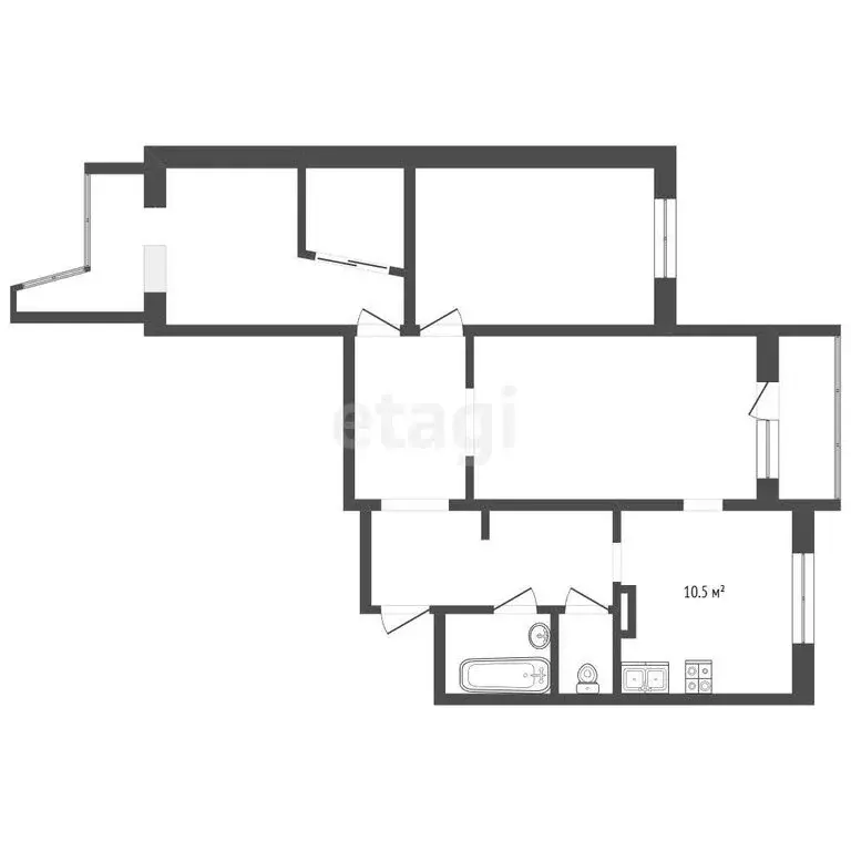 3-комнатная квартира: Реутов, проспект Мира, 57 (78.2 м) - Фото 1
