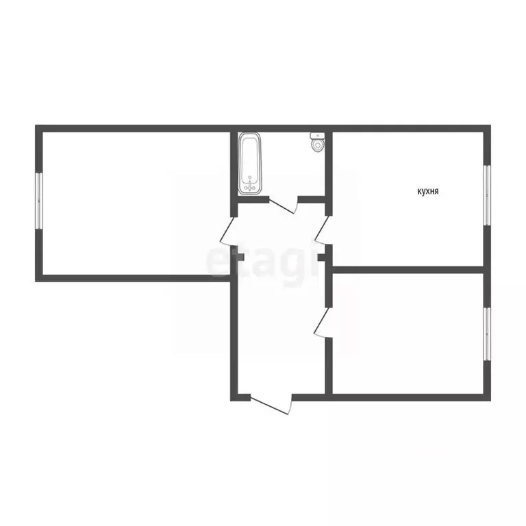 2-к кв. Иркутская область, Ангарск 89-й кв-л, 23 (55.0 м) - Фото 1