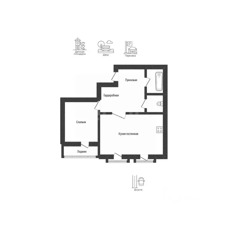 2-к кв. Смоленская область, Смоленск ул. Отрадная, 1 (70.2 м) - Фото 2