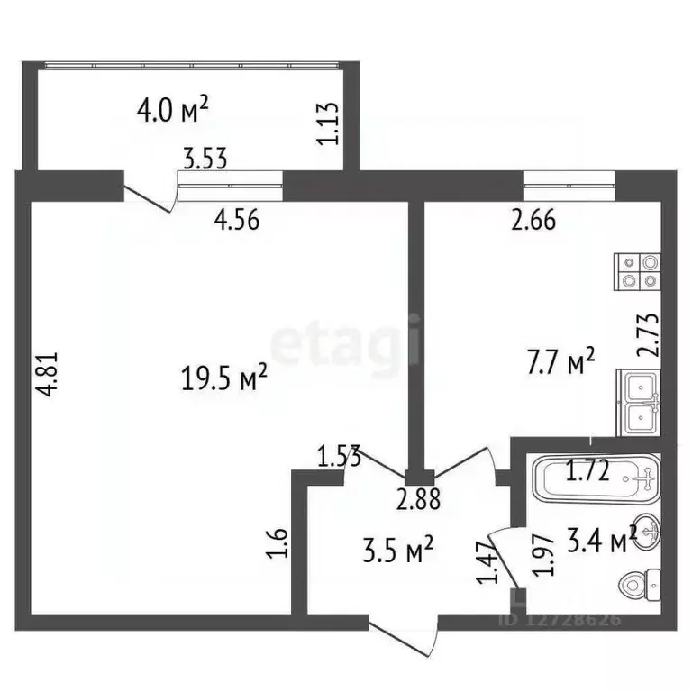 1-к кв. Калужская область, Дзержинский район, Товарково городское ... - Фото 1