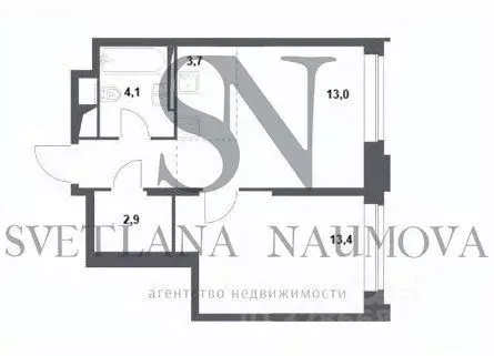 2-к кв. Москва Верейская ул., 43к3 (39.0 м) - Фото 1