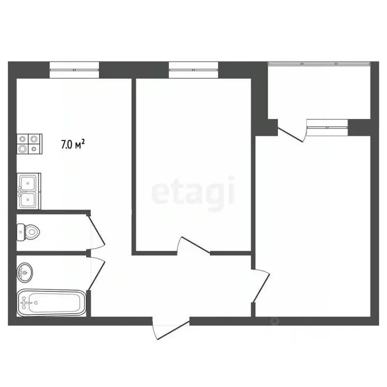 2-к кв. Ямало-Ненецкий АО, Муравленко ул. Ленина, 76 (47.5 м) - Фото 1