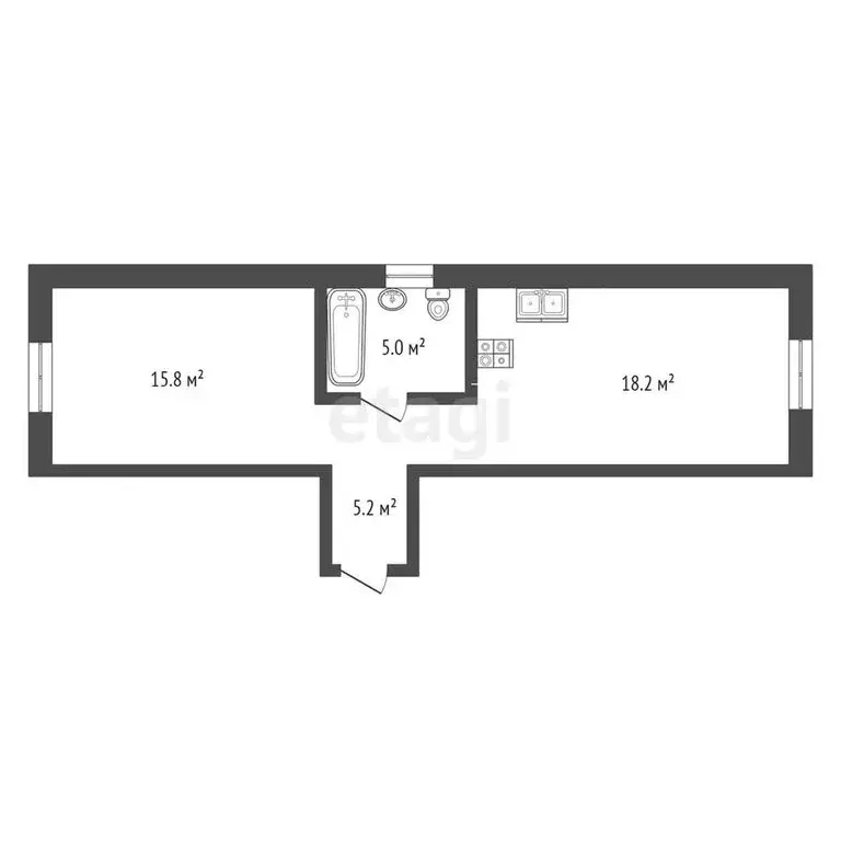 1-комнатная квартира: Анапа, Краснодарская улица, 66Г (44 м) - Фото 1