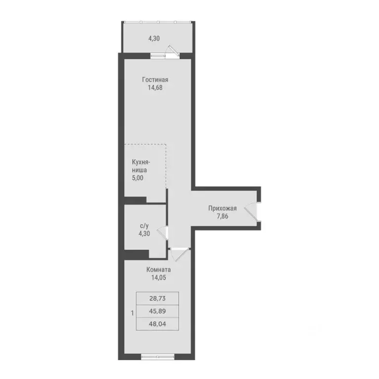 1-к кв. Ханты-Мансийский АО, Сургут 51-й мкр, Сити Парк жилой комплекс ... - Фото 1