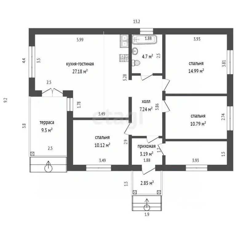 Дом в Мордовия, Кочкуровский район, с. Булгаково ул. Северная (100 м) - Фото 2