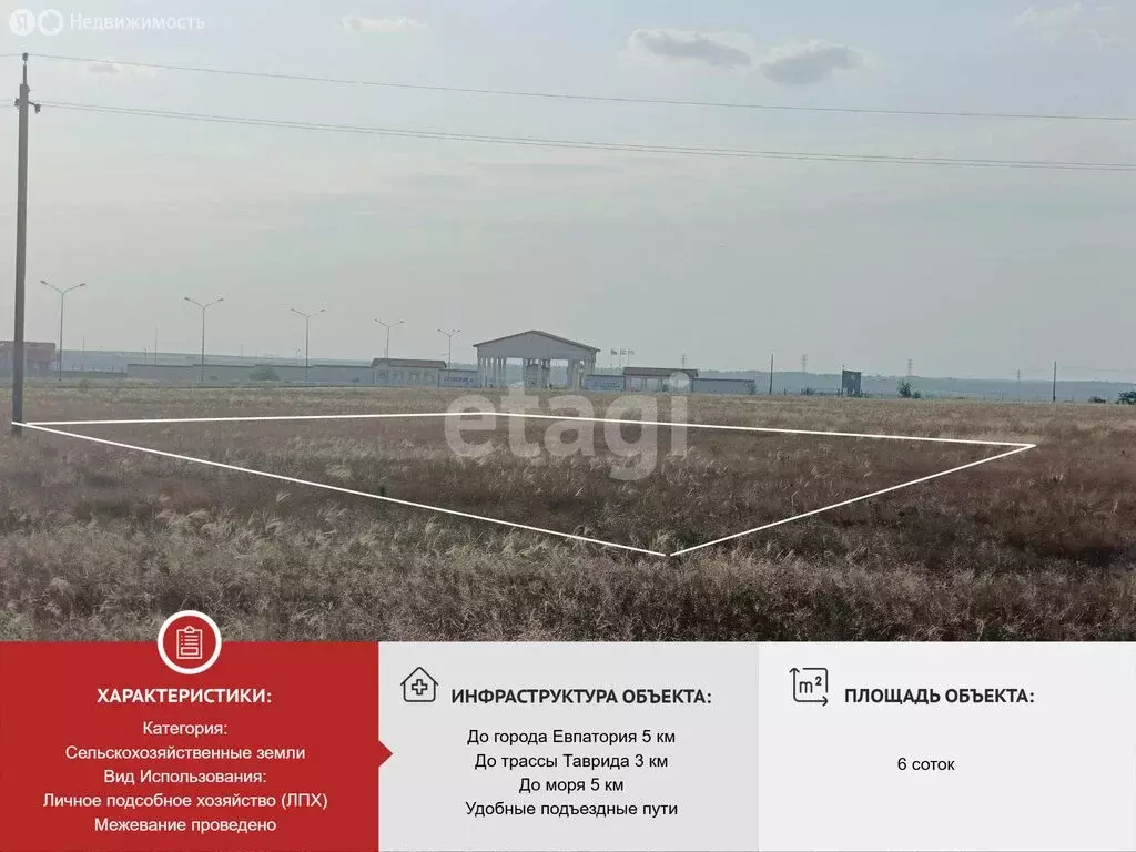 Участок в Сакский район, село Суворовское (6 м) - Фото 2