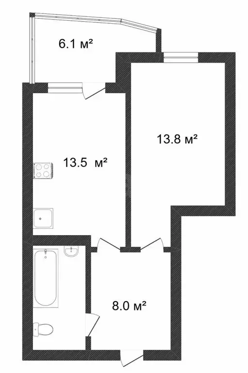 1-комнатная квартира: Тюмень, улица Станислава Карнацевича, 4 (42 м) - Фото 1