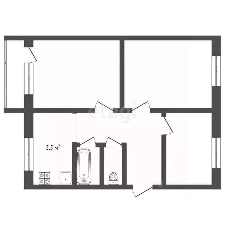 3-к кв. Томская область, Томск Мокрушинский мкр, ул. Мокрушина, 20 ... - Фото 1